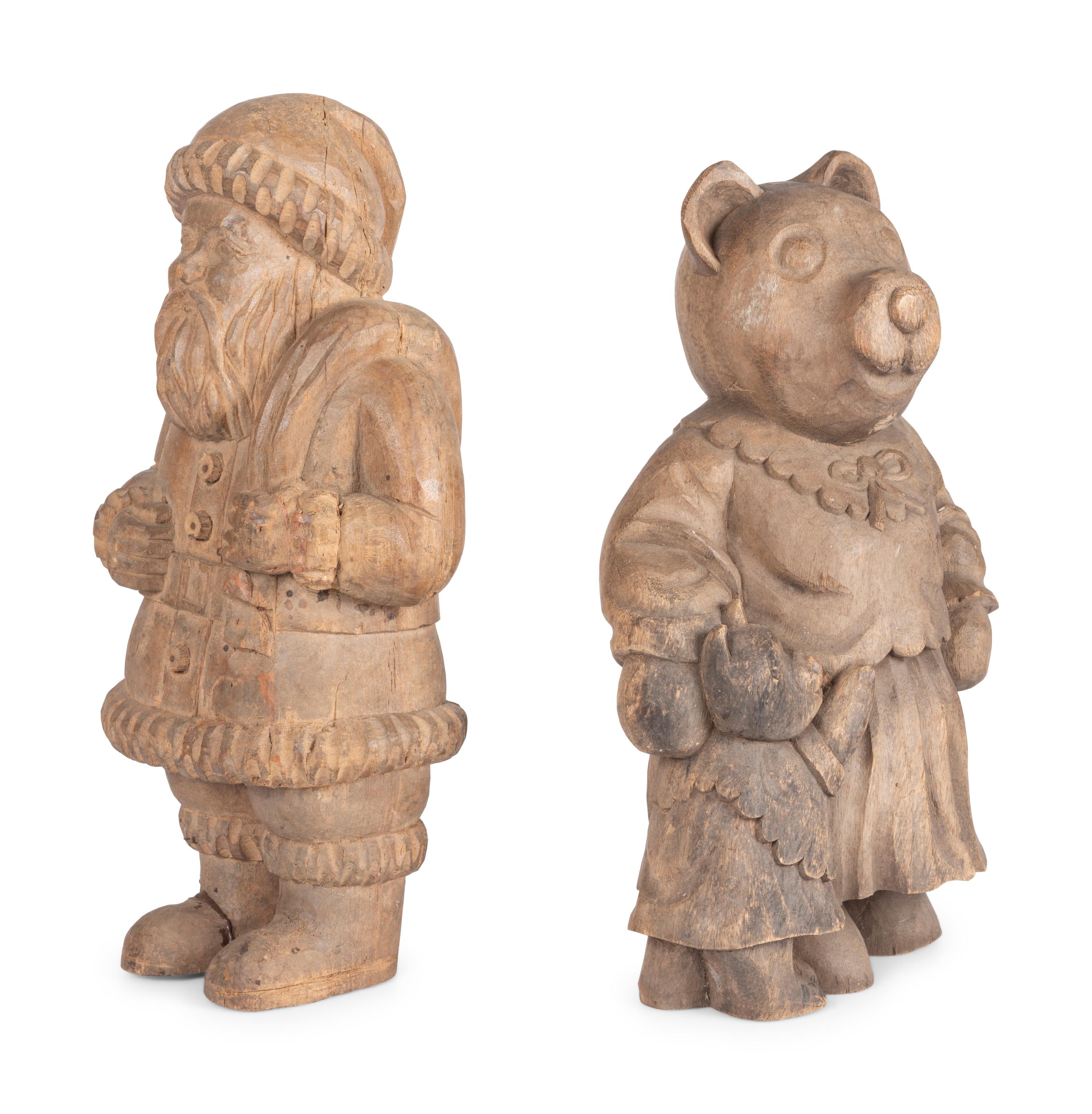 Two Folk Art Wooden Carvings