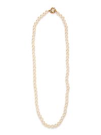 A Yellow Gold Cultured Pearl and Diamond Necklace,