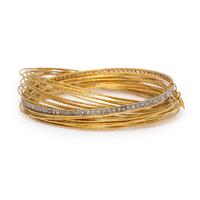Coomi, Yellow Gold and Diamond Interlaced Multi Bangle Bracelet