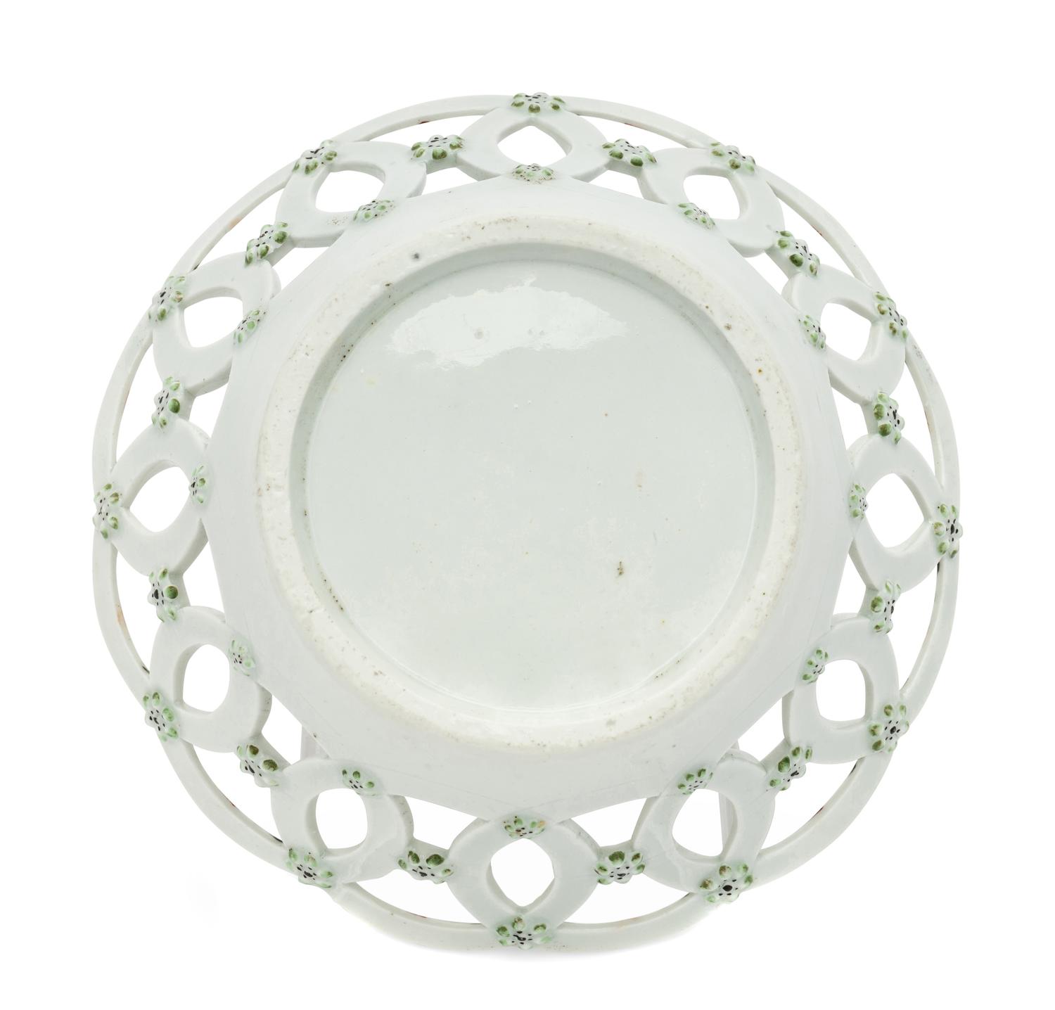 A Worcester Porcelain Reticulated Basket