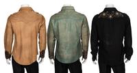 Ralph Lauren, Three Leather & Embellished Shirts