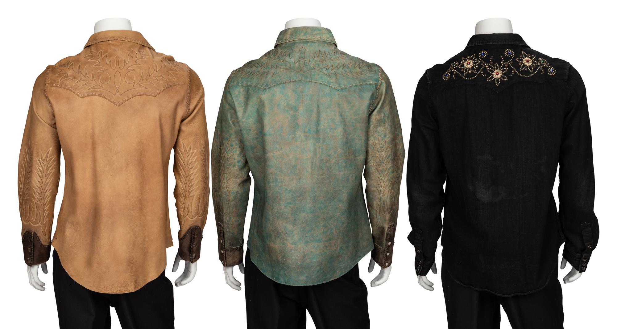 Ralph Lauren, Three Leather & Embellished Shirts
