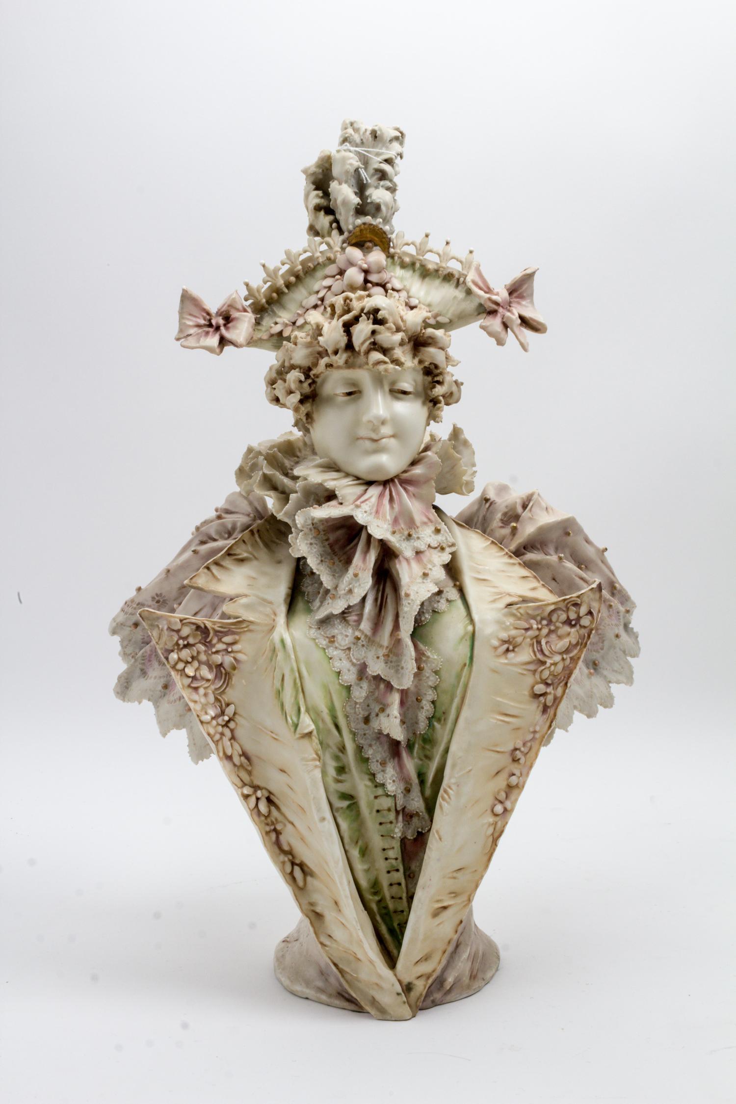 A Riessner, Stellmacher and Kessel Amphora Porcelain Works Bust Height 20 inches. — 19TH/20TH CENTURY