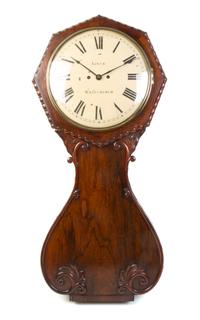 A Victorian Mahogany Wall Clock, J.B. JOYCE, Height 38 inches. — J.B. JOYCE,