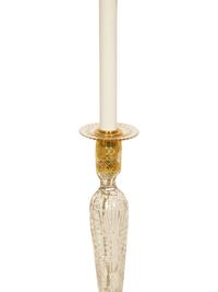 A Pair of Gilt Metal Mounted Cut Glass Candlesticks Mounted as Lamps