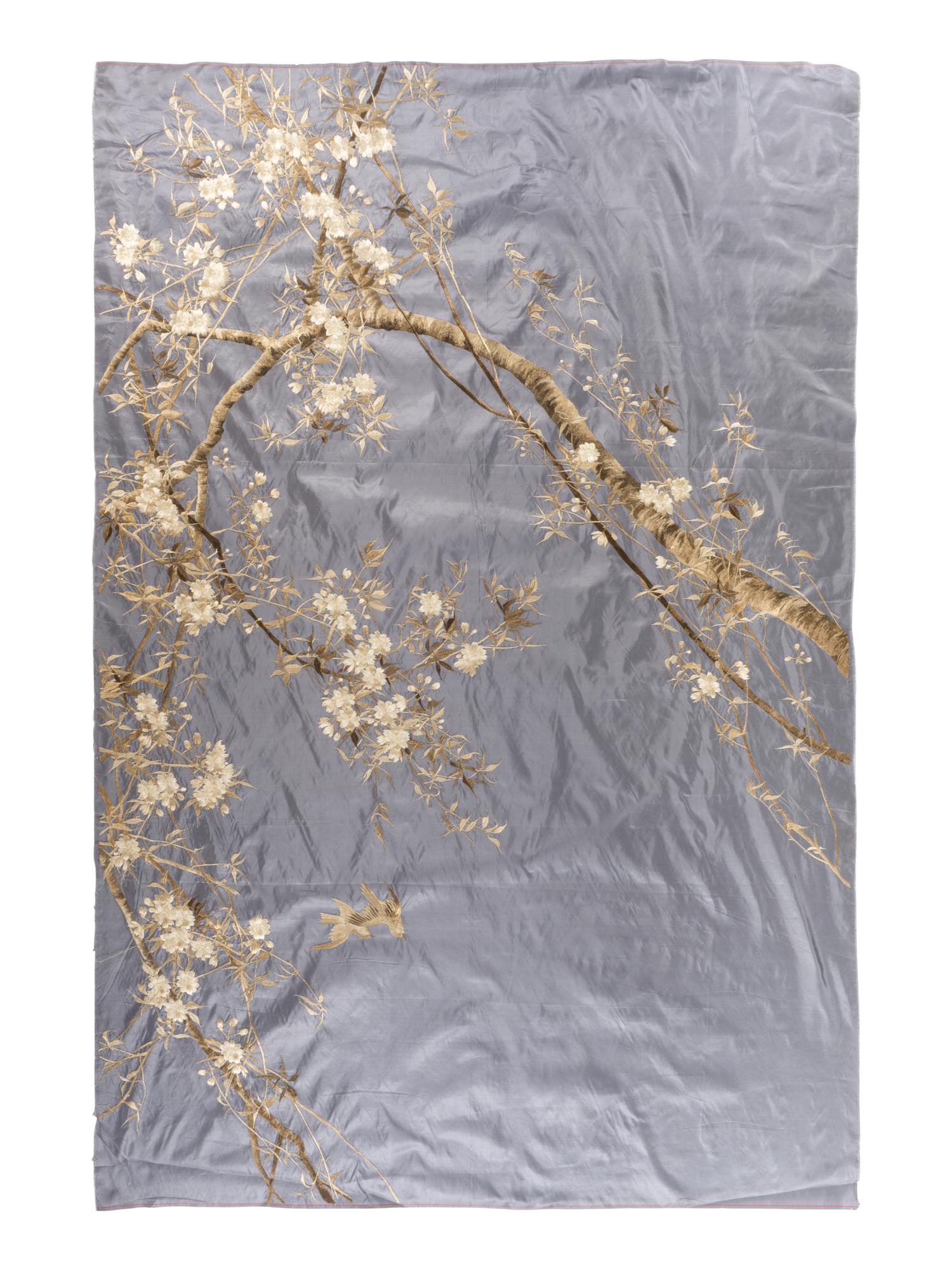 RELEASED TO MUSEUM -- Eight Japanese Silk Textile Panels