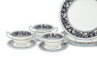 A Wedgwood Florentine Dark Blue Porcelain Dinner Service