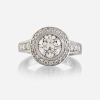 A diamond and platinum ring