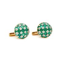 YELLOW GOLD, EMERALD, AND DIAMOND DRESS SET