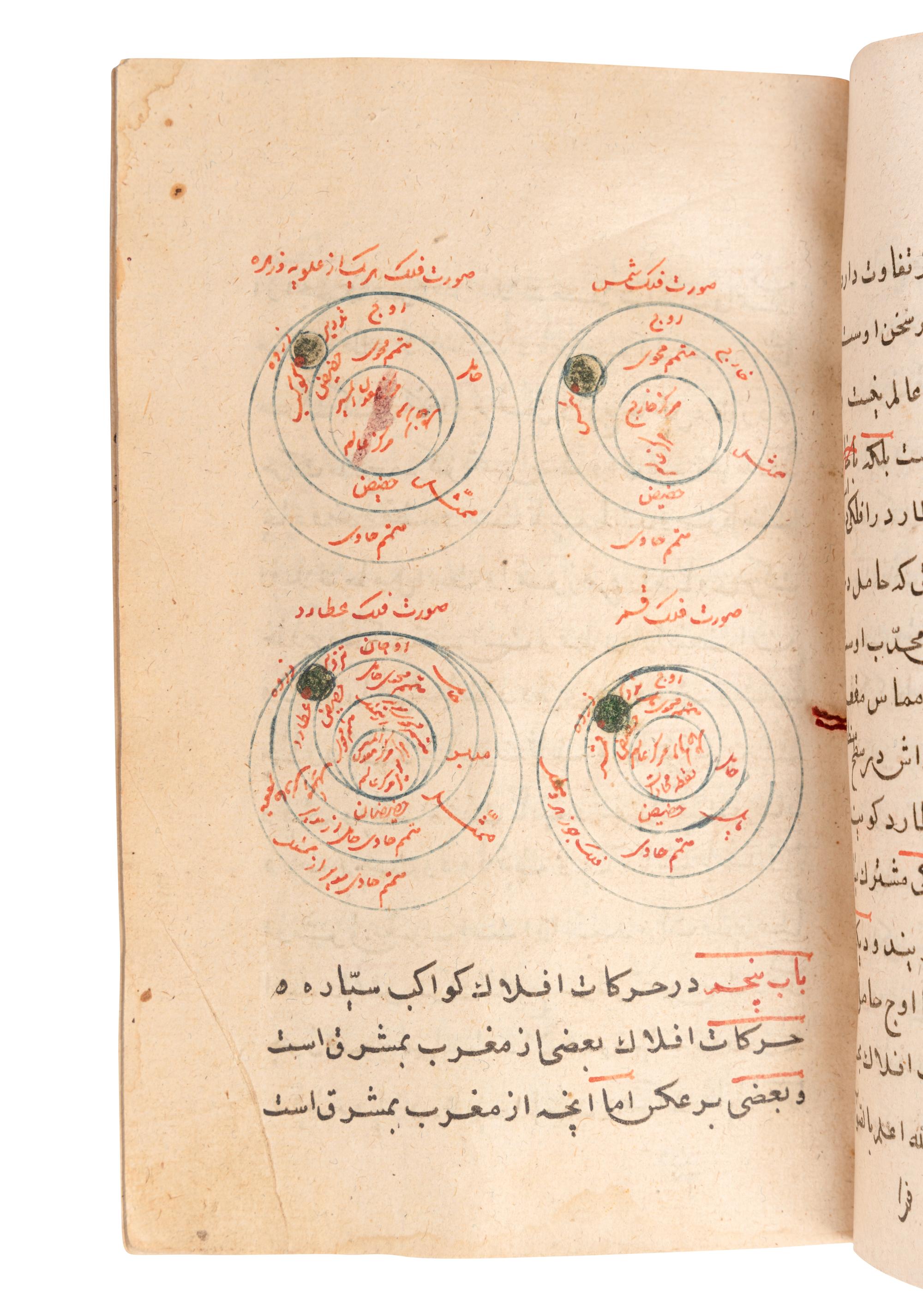 [ASTRONOMY & MATHEMATICS -- MANUSCRIPT]. A treatise on astronomy, arithmetic and the astrolabe. N.p., 1193 A.H. [1779 C.E.].