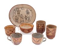 A Group of Seven Stoneware Dishes