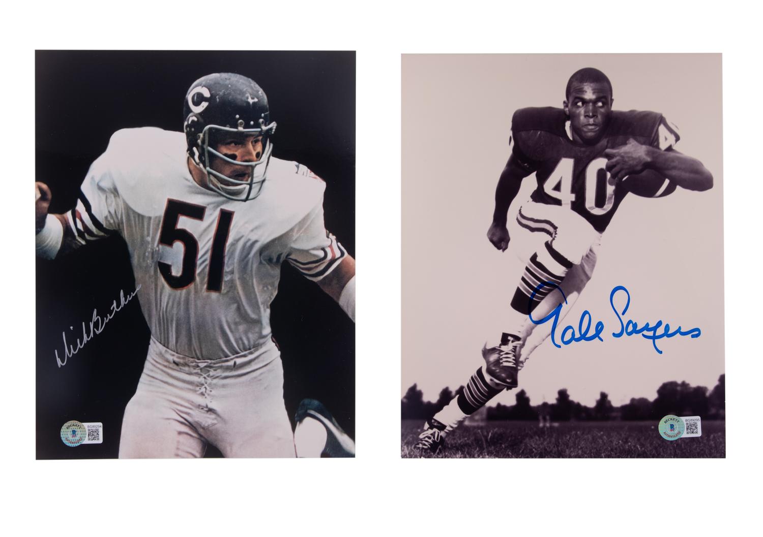 A Group of Gale Sayers and Dick Butkus Signed Autograph Photos (Beckett Authentication Services BAS Certified)
