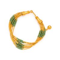 HIGH KARAT GOLD AND EMERALD BEAD BRACELET