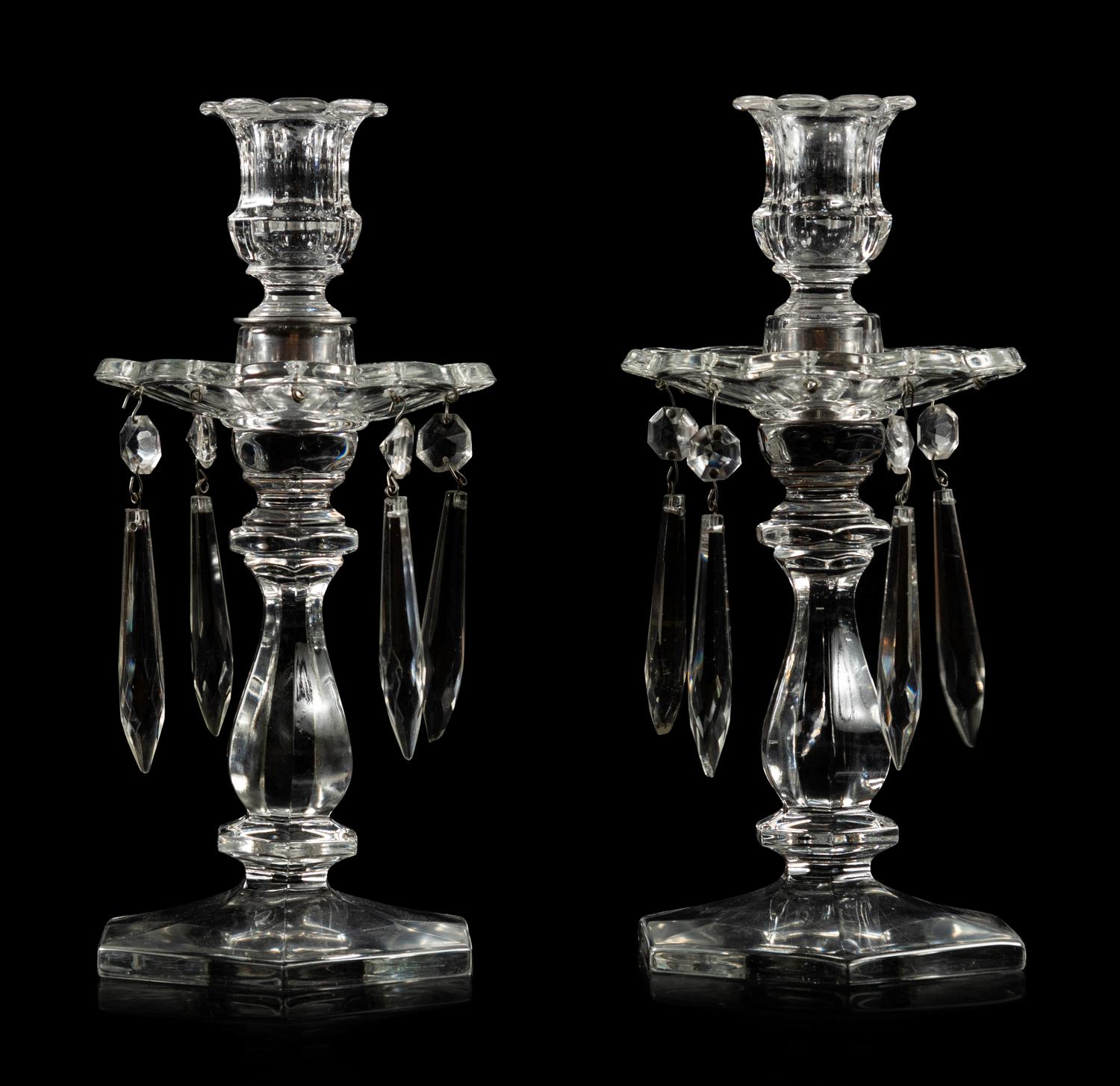 A Pair of French Sconces together with a Pair of Candlesticks and Four Stoppers