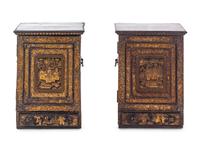 A Pair of Chinese Export Lacquered Cabinets