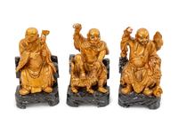 Eighteen Chinese Gilt Wood Figures of Luohans