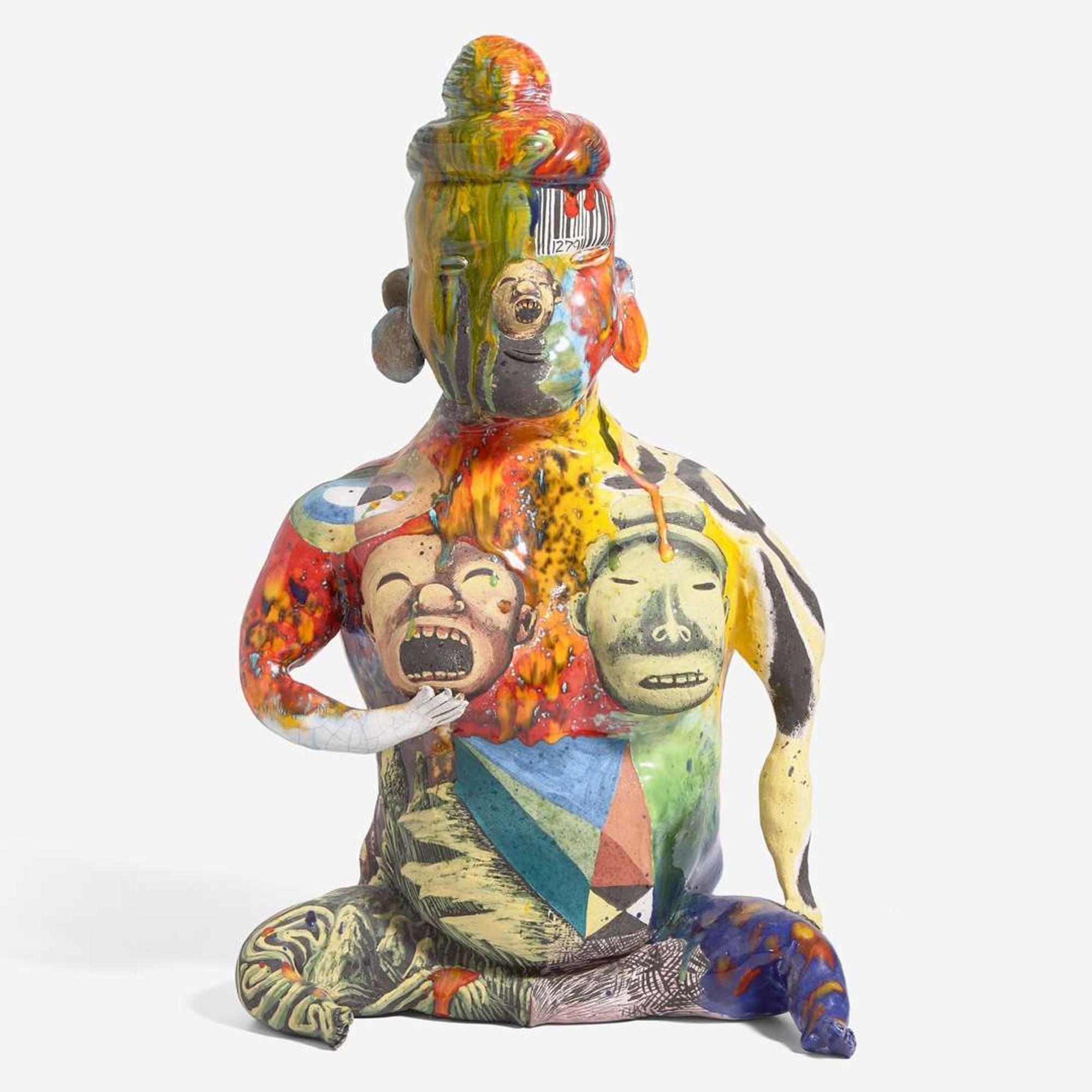 Michael Lucero (American, b. 1953) "Seated Lady (Pre Columbus)", New York, New York, USA, 1991