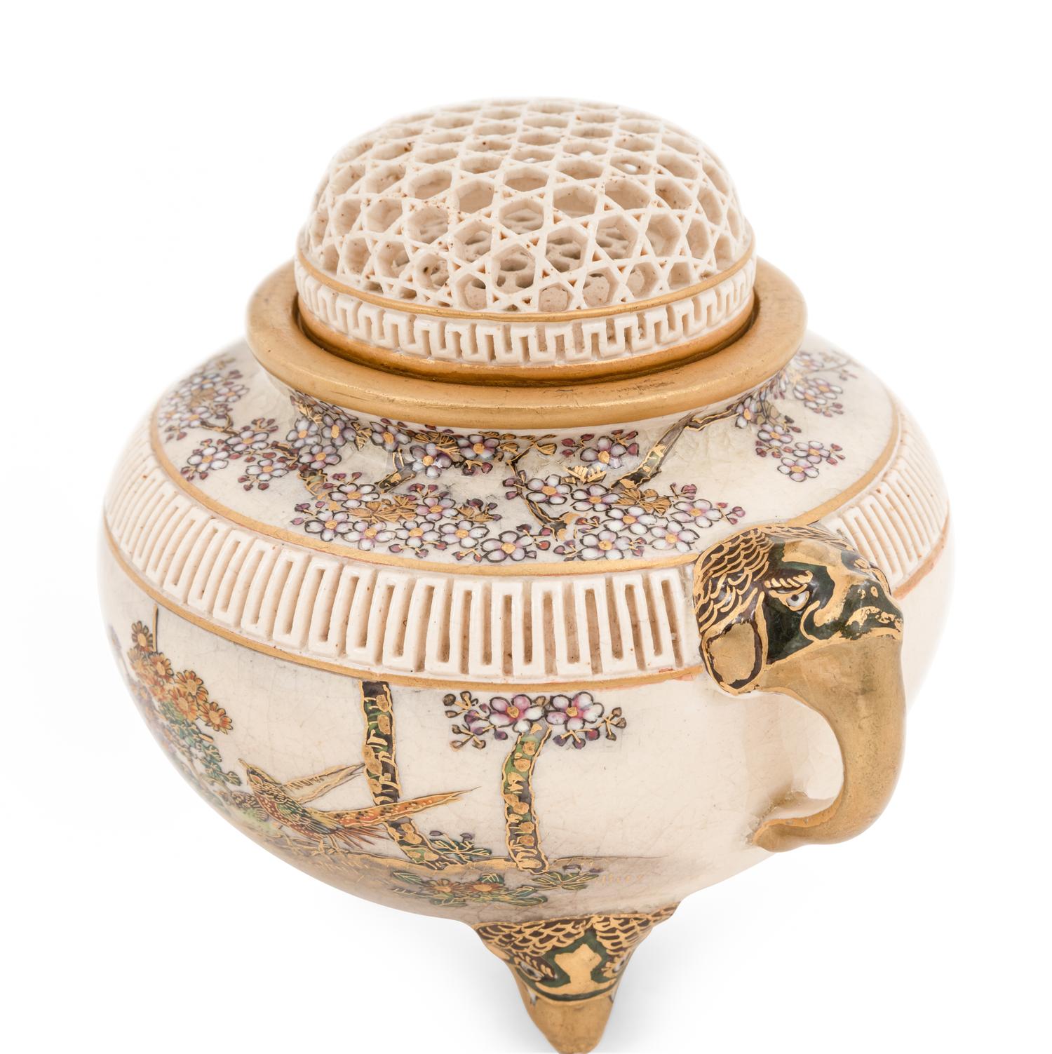 Two Japanese Porcelain Incense Burners, Koro