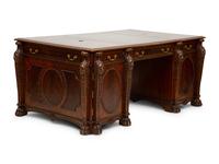 A George III Style Flame Mahogany Partners Desk