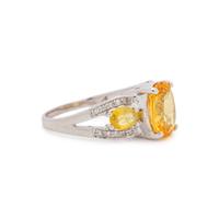 YELLOW SAPPHIRE AND DIAMOND RING