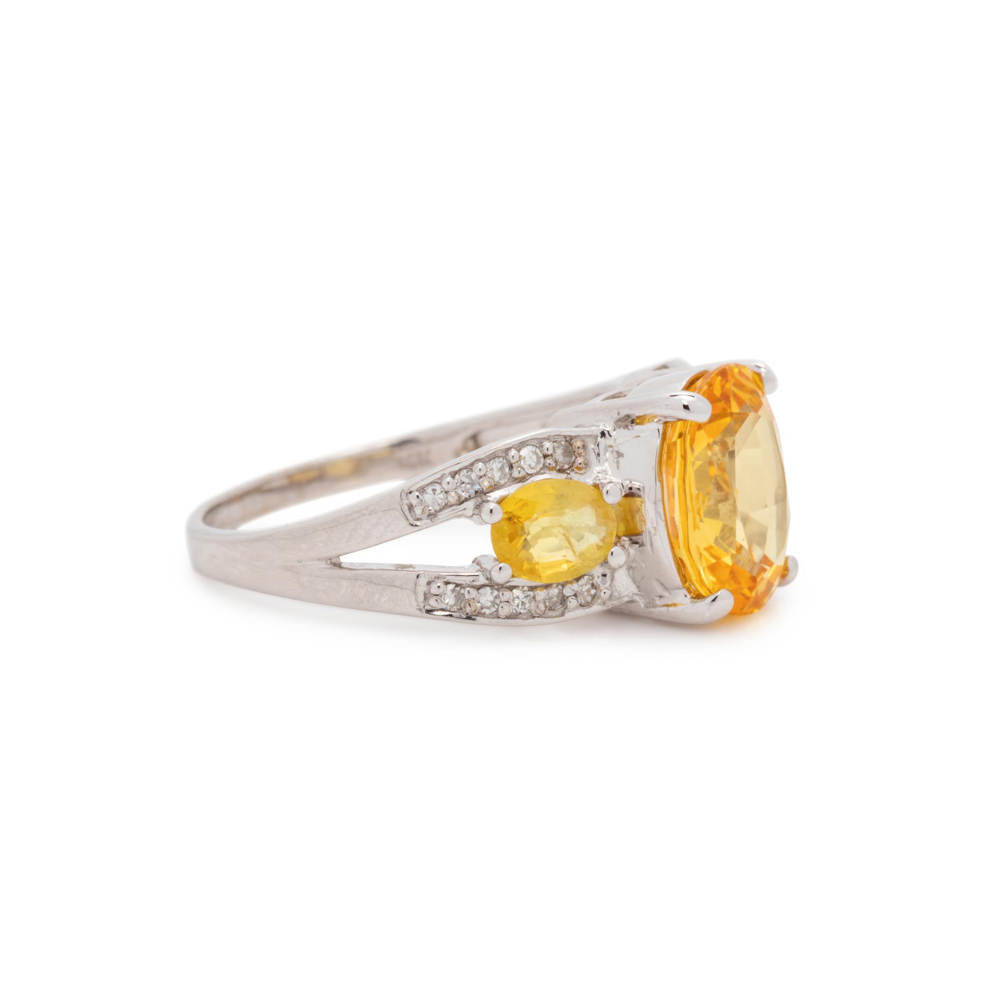 YELLOW SAPPHIRE AND DIAMOND RING