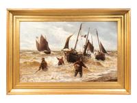 William H. Burrows (British, 1840–1905) Hailing the Capstan oil on canvas