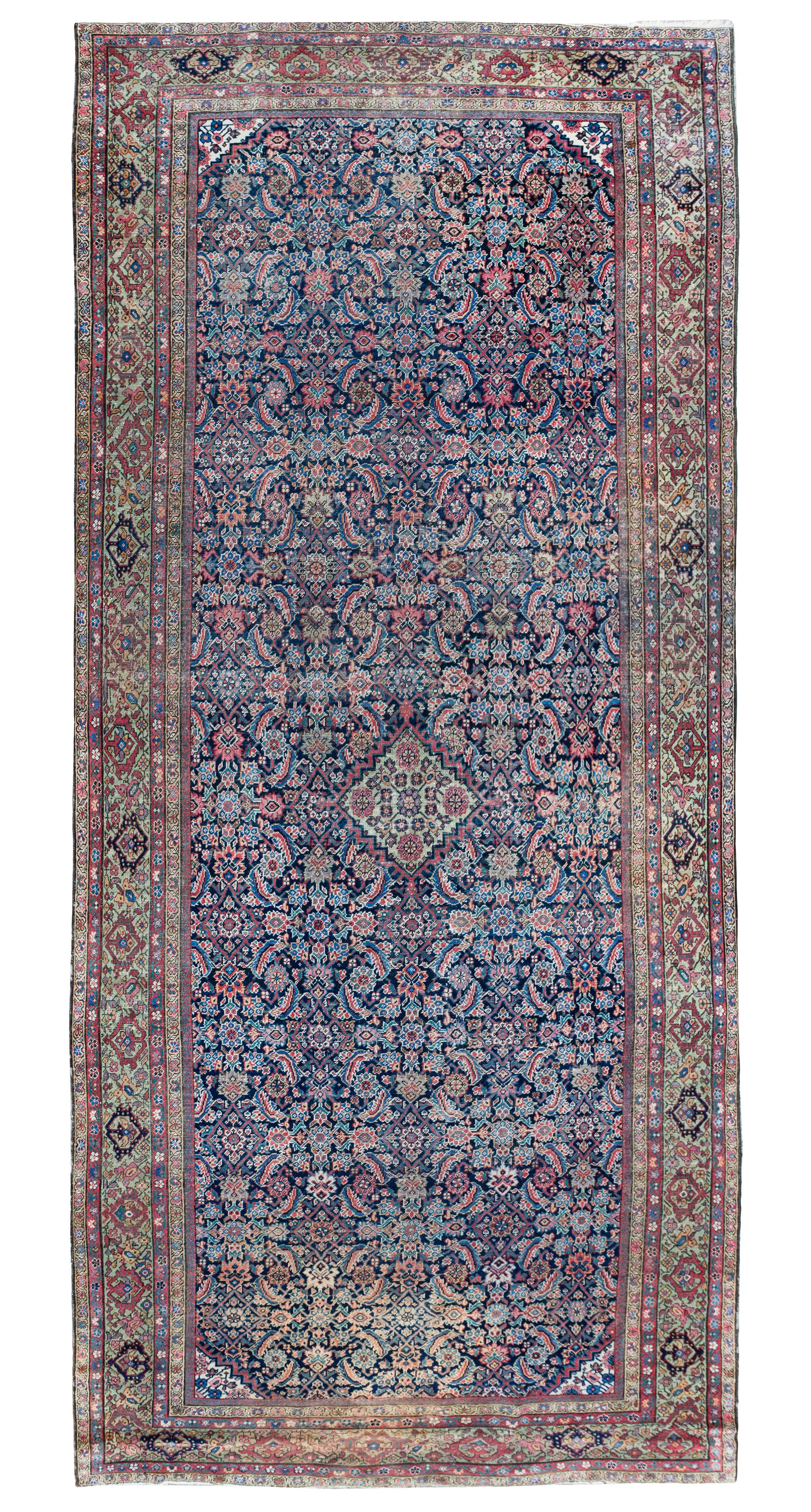 A Feraghan Rug 12 feet 10 1/4 inches x 6 feet.