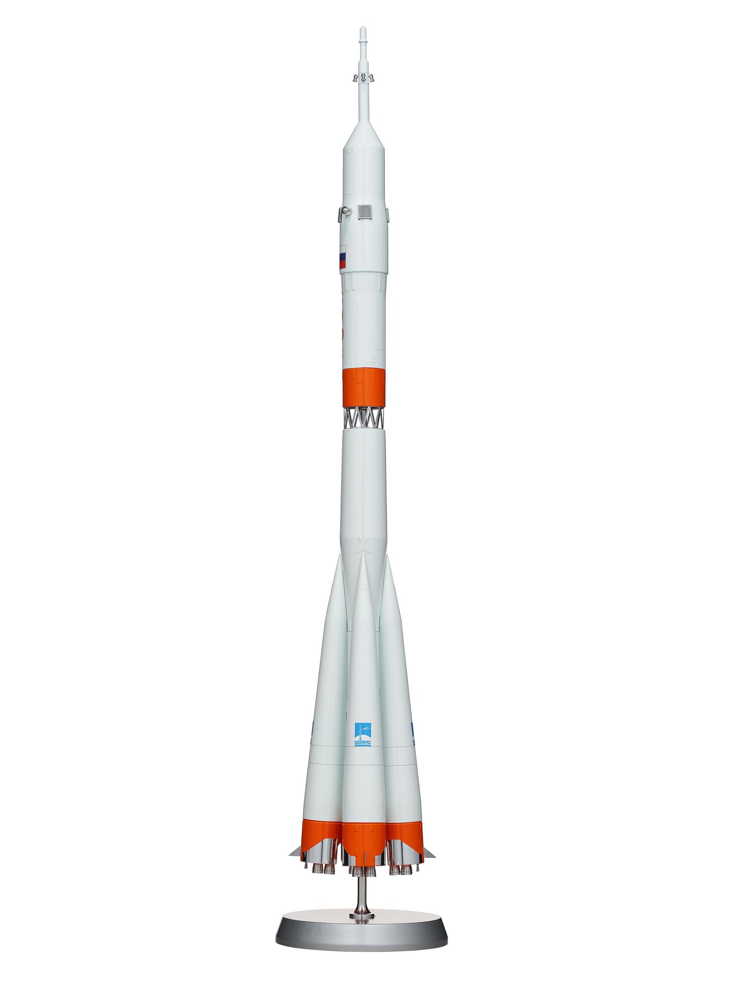 [SPACE TRAVEL]. Russian Soyuz rocket model, made by Samara. Ca 1960s.