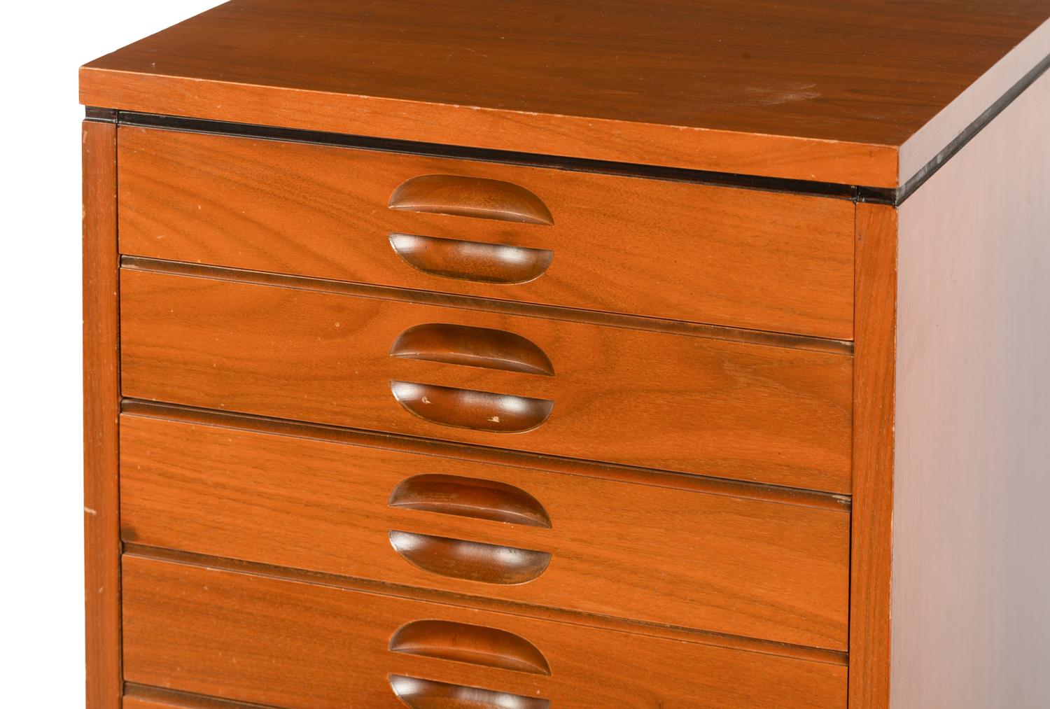 A Pair of Teak Sheet Music Cabinets