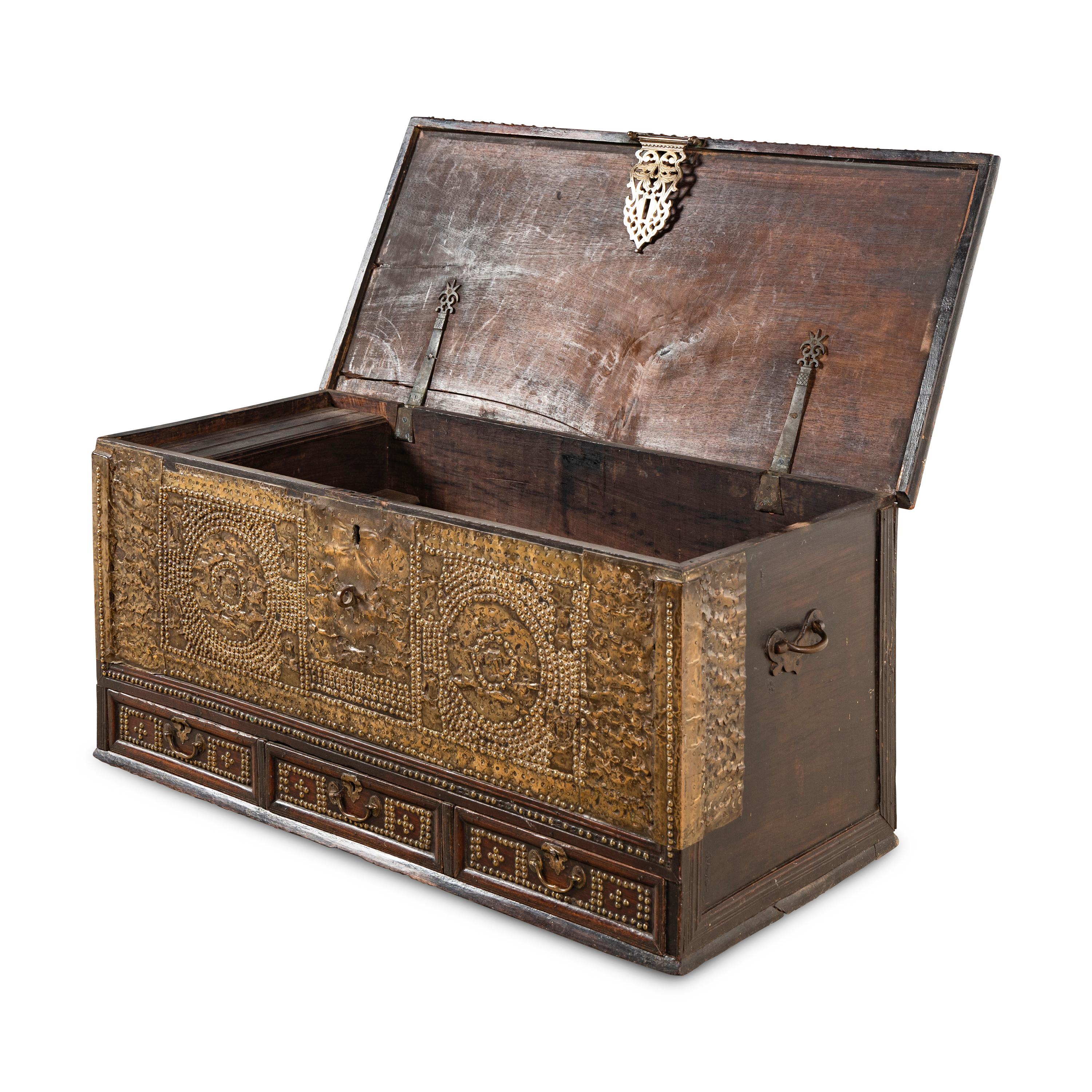 A Brass Mounted Teak Zanzibar Chest