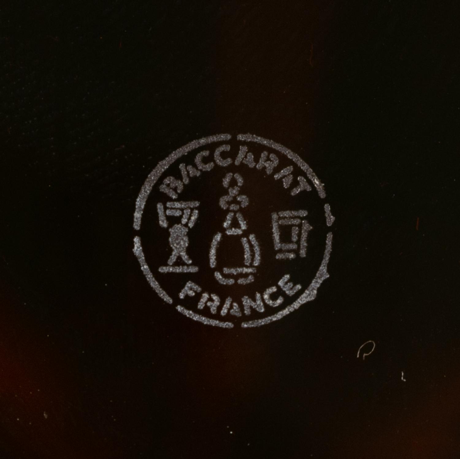 A Baccarat Harcourt Pitcher and a Baccarat Amber Glass Vase