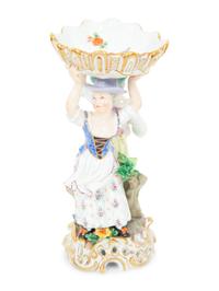 A Meissen Porcelain Figural Salt
