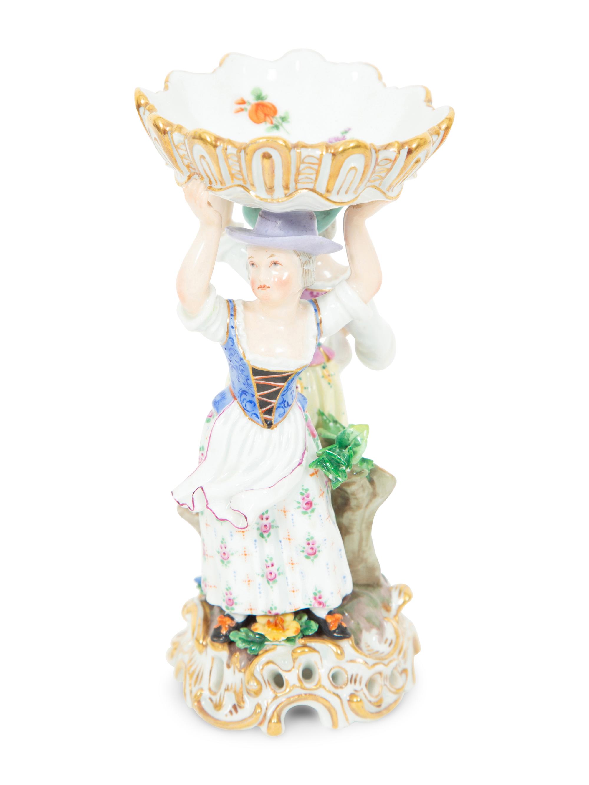 A Meissen Porcelain Figural Salt