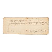[REVOLUTIONARY WAR]. A group of 2 Massachusetts documents including an enlistment bounty receipt for a Revolutionary War soldier.