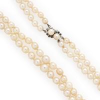 Cultured Pearl and Sapphire Necklace