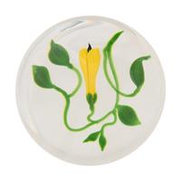 A Victor Trabucco Yellow Blossom Glass Paperweight
