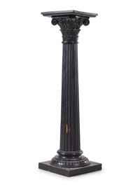 A Continental Ebonized Wood Pedestal
