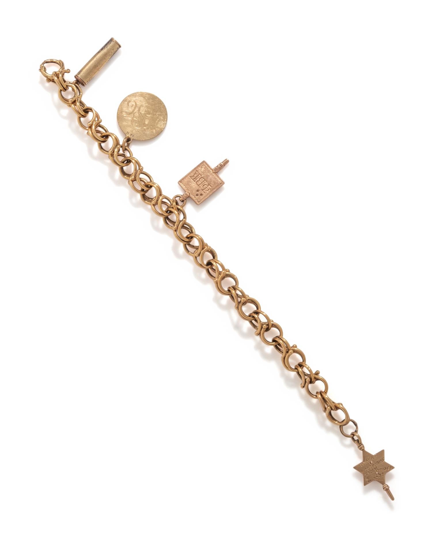 YELLOW GOLD CHARM BRACELET