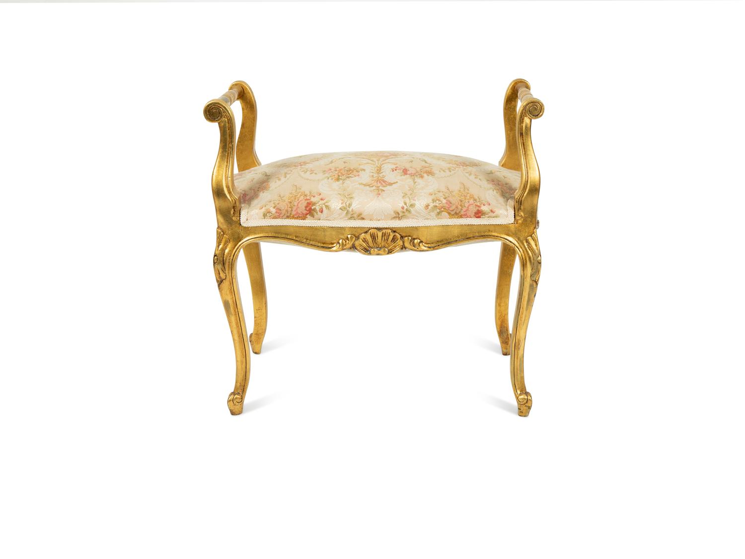 A Louis XV Style Giltwood Bench — 20TH CENTURY