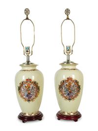 Approved for Donation A Pair of Samson Style Enameled Porcelain Vases Mounted as Lamps