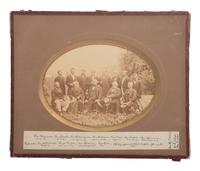 [CIVIL WAR - CONFEDERACY]. [ANDERSON, D.A. and JOHNSON, G.G., photographers]. Outdoor group portrait of Robert E. Lee and Confederate Generals at White Sulphur Springs, VA. 1869.