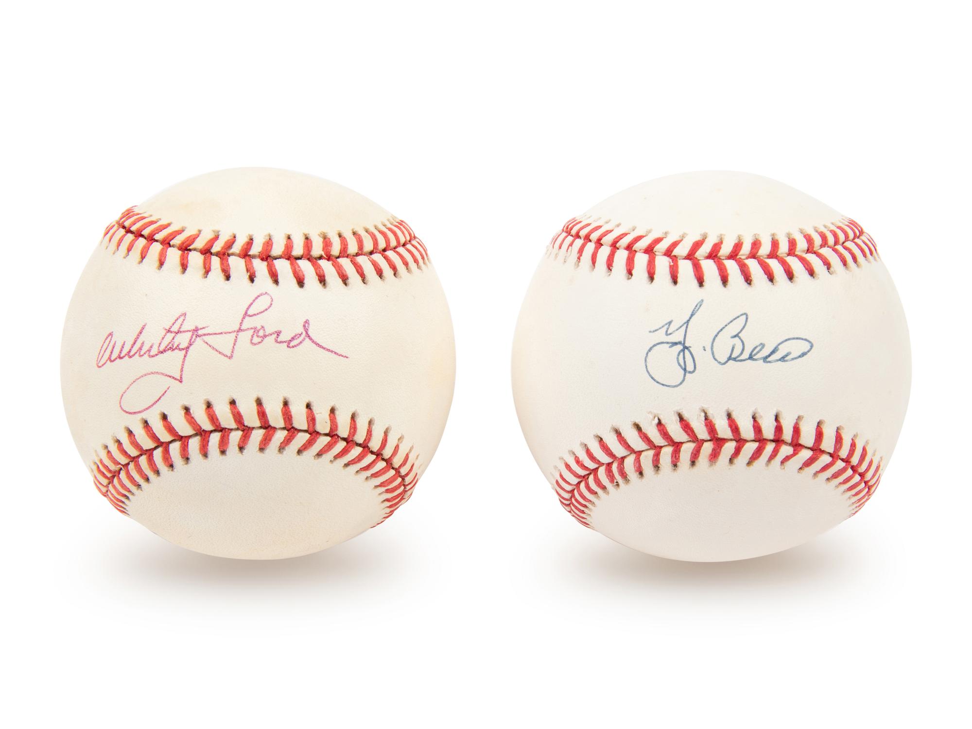 A Collection of New York Yankees Hall of Fame Signed Autograph Baseballs - Yogi Berra and Whitey Ford (JSA)