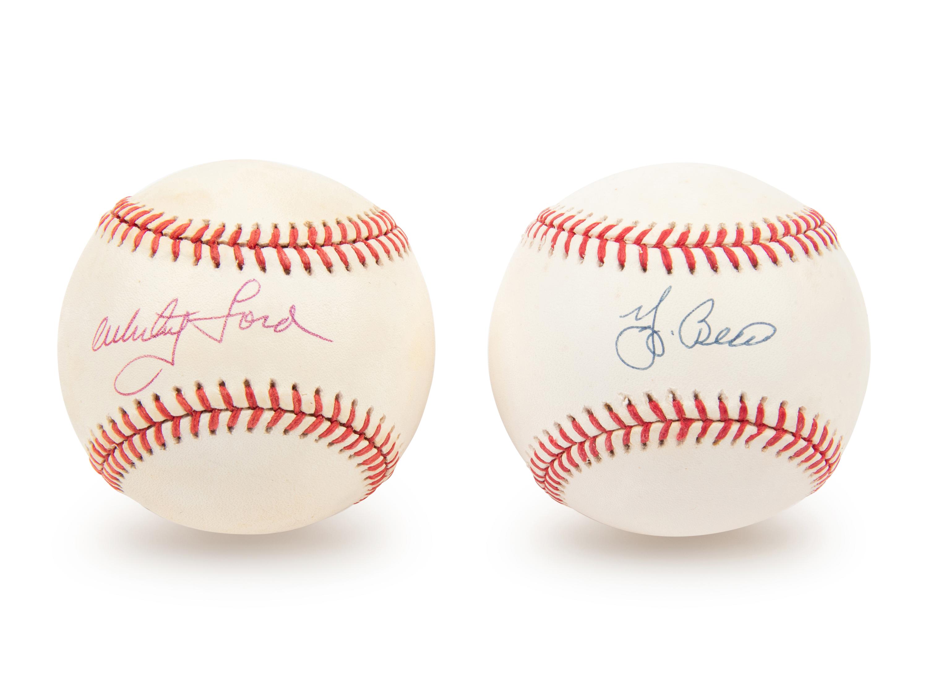 A Collection of New York Yankees Hall of Fame Signed Autograph Baseballs - Yogi Berra and Whitey Ford (JSA)