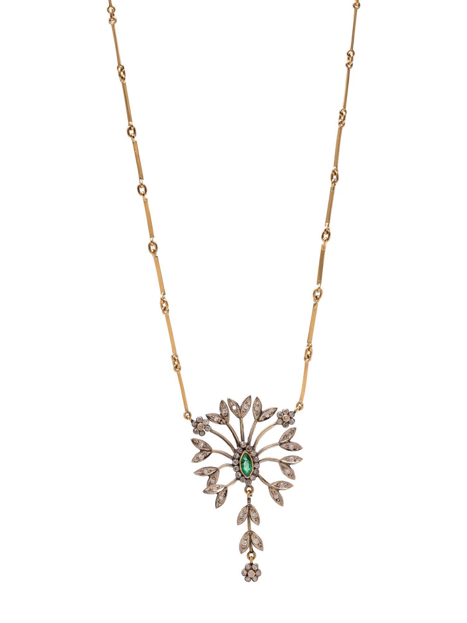 DIAMOND AND EMERALD NECKLACE