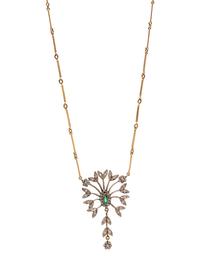 DIAMOND AND EMERALD NECKLACE