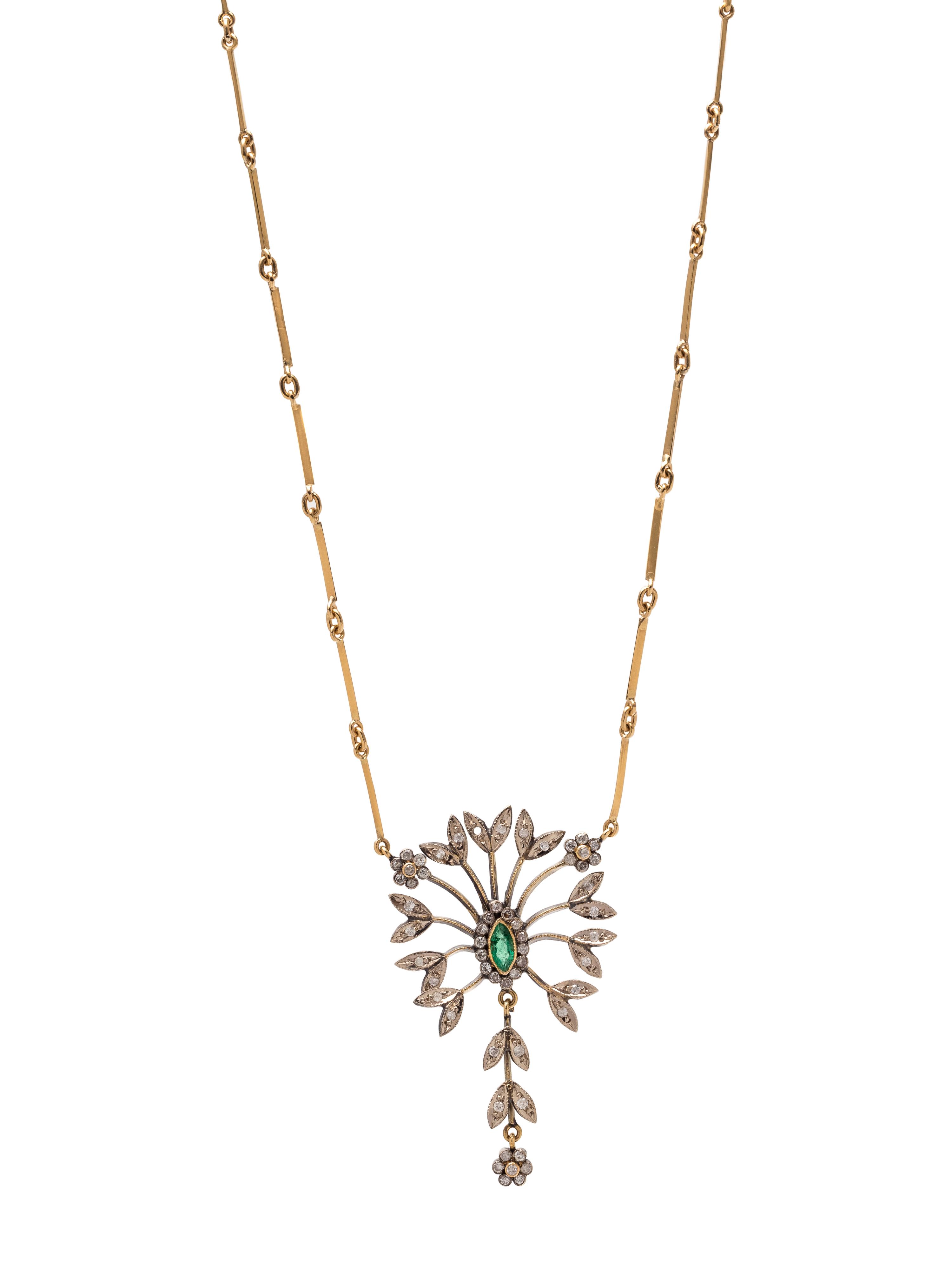 DIAMOND AND EMERALD NECKLACE
