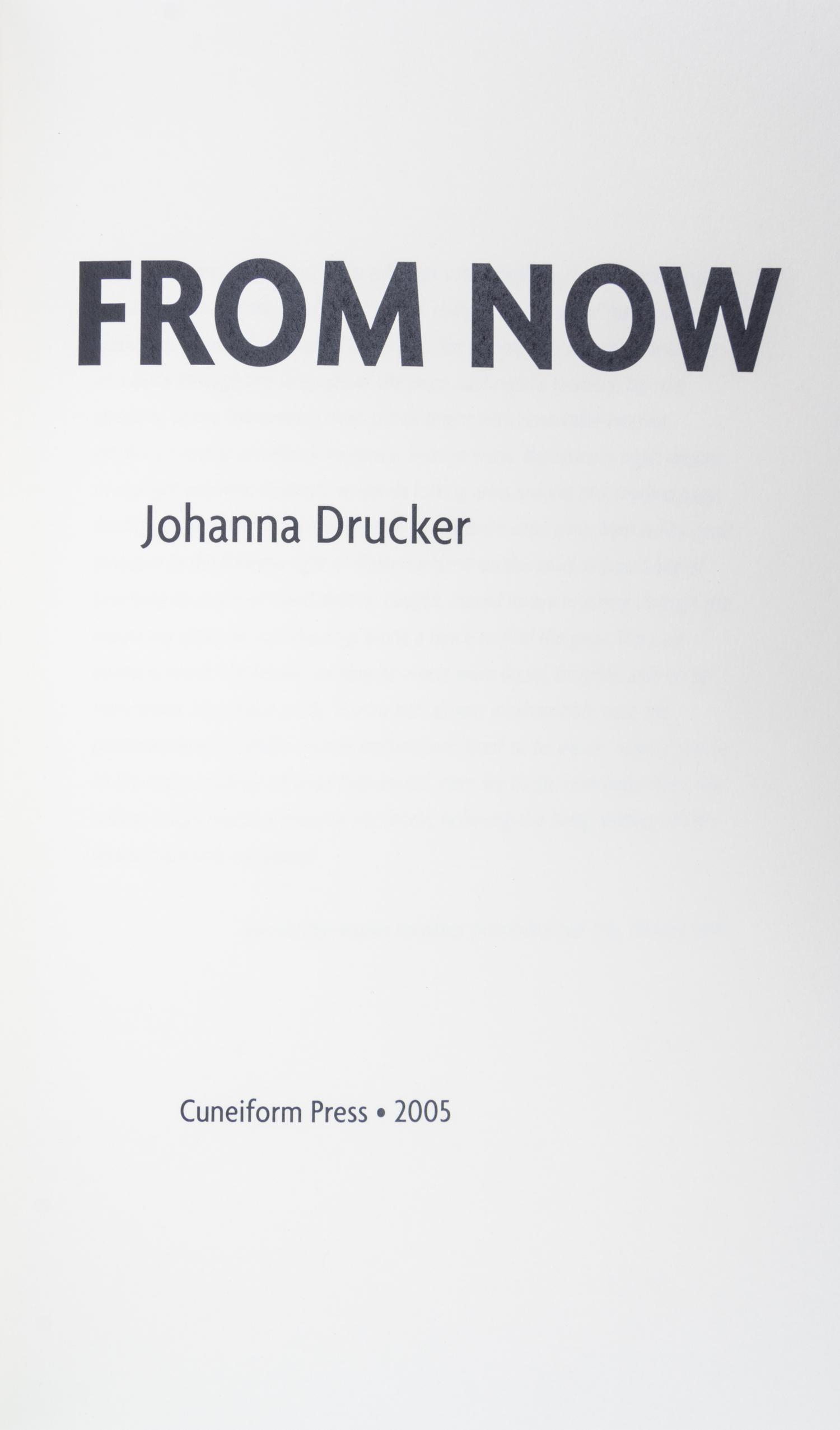 DRUCKER, JOHANNA A group of 4 works.
