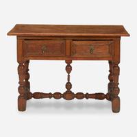 A William & Mary carved and turned walnut stretcher table Upper Mississippi River Valley, second half 18th century