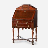 A William & Mary Style Burl Walnut and Walnut Writing Desk circa 1700 and later