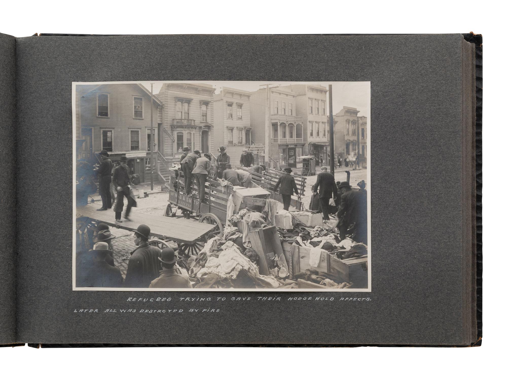 [EARLY PHOTOGRAPHY - CALIFORNIA]. Photo album documenting the San Francisco Earthquake of 1906.